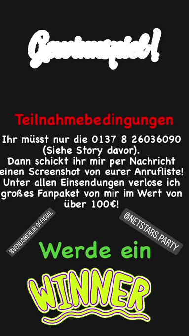 2 pic. Gewinnspiel 

0137 8 26036090 https://t.co/uragrDnEXR